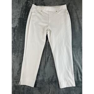 Michael Kors Women's Pants Size Large White Pull-On Elastic Waist Excellent